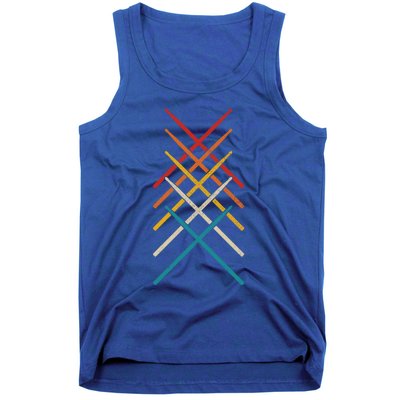 Drummer Vintage Drum Sticks Drumming Rock Musician Gift Tank Top