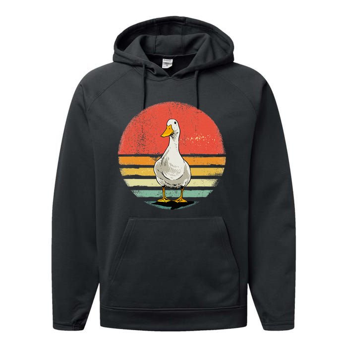 Duck Vintage Duck Farm Animal Performance Fleece Hoodie