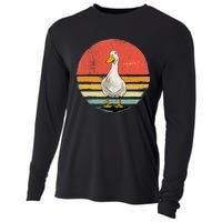 Duck Vintage Duck Farm Animal Cooling Performance Long Sleeve Crew