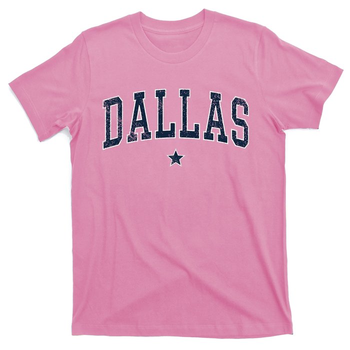 Dallas Vintage Distressed Arched Text Dallas T-Shirt