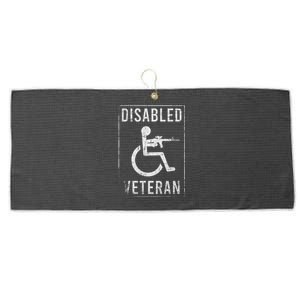 Disabled Veteran Dad Grandpa Large Microfiber Waffle Golf Towel