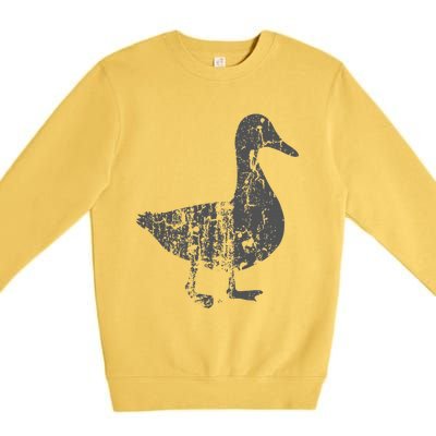 Duck Vintage Design  Distressed Duck Print  Premium Crewneck Sweatshirt