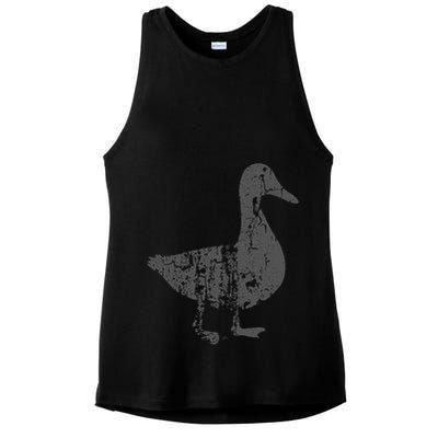 Duck Vintage Design  Distressed Duck Print  Ladies PosiCharge Tri-Blend Wicking Tank