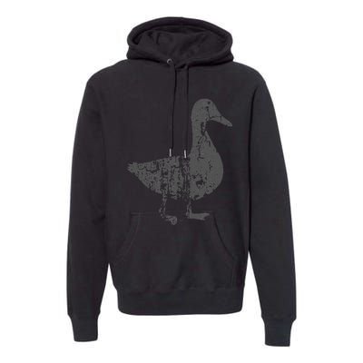 Duck Vintage Design  Distressed Duck Print  Premium Hoodie