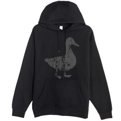 Duck Vintage Design  Distressed Duck Print  Premium Pullover Hoodie