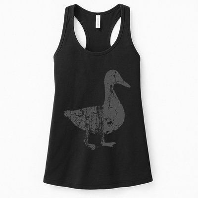 Duck Vintage Design  Distressed Duck Print  Womens Tank Top