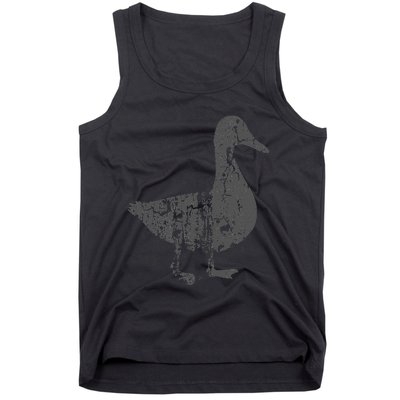 Duck Vintage Design  Distressed Duck Print  Tank Top