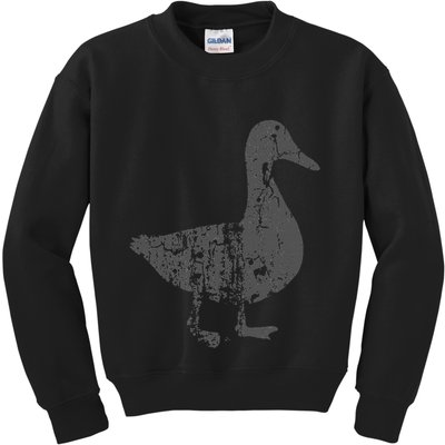 Duck Vintage Design  Distressed Duck Print  Kids Sweatshirt