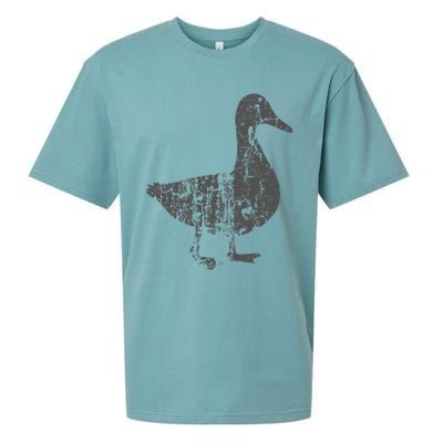 Duck Vintage Design  Distressed Duck Print  Sueded Cloud Jersey T-Shirt