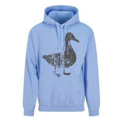 Duck Vintage Design  Distressed Duck Print  Unisex Surf Hoodie