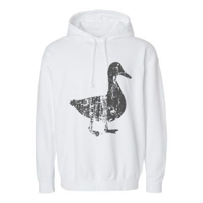 Duck Vintage Design  Distressed Duck Print  Garment-Dyed Fleece Hoodie