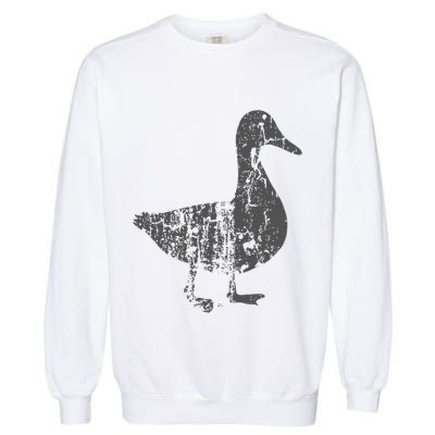 Duck Vintage Design  Distressed Duck Print  Garment-Dyed Sweatshirt