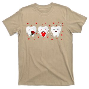 Dental Valentine's Day Cute Cuteth Hugging Heart Rose Gifts T-Shirt