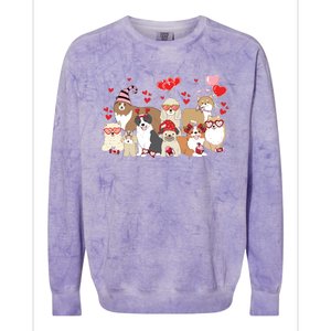 Dog Valentine Day Colorblast Crewneck Sweatshirt