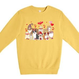 Dog Valentine Day Premium Crewneck Sweatshirt