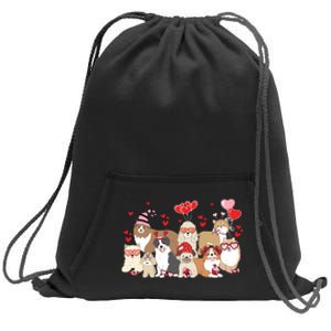 Dog Valentine Day Sweatshirt Cinch Pack Bag