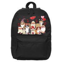 Dog Valentine Day 16 in Basic Backpack