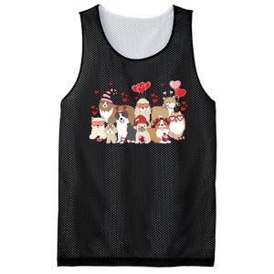 Dog Valentine Day Mesh Reversible Basketball Jersey Tank