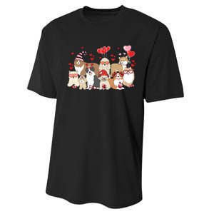 Dog Valentine Day Performance Sprint T-Shirt