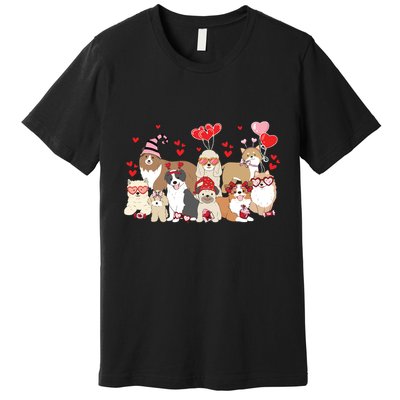 Dog Valentine Day Premium T-Shirt