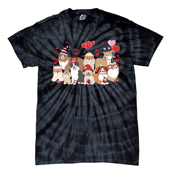 Dog Valentine Day Tie-Dye T-Shirt