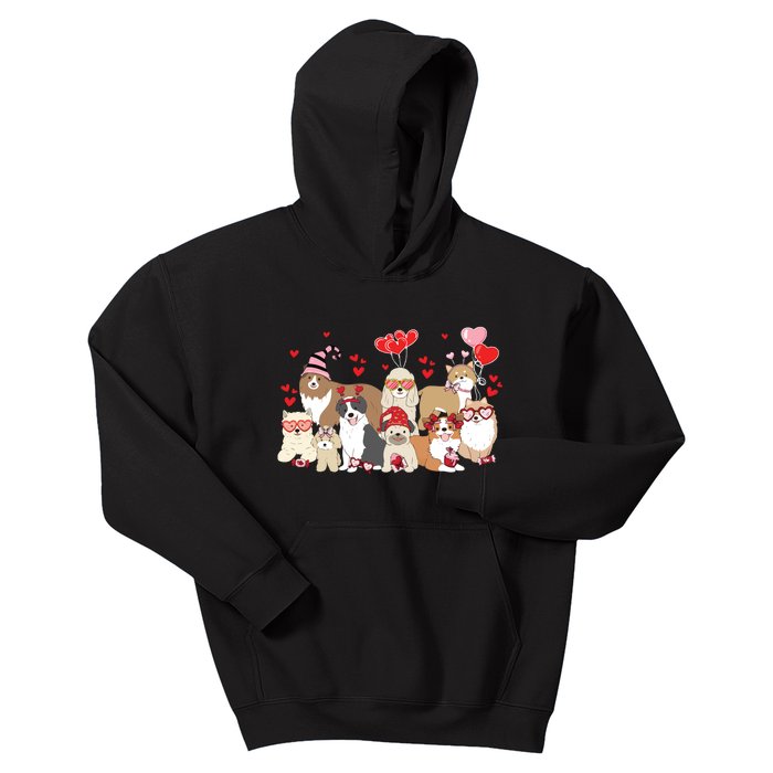 Dog Valentine Day Kids Hoodie