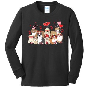 Dog Valentine Day Kids Long Sleeve Shirt