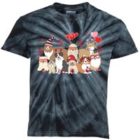 Dog Valentine Day Kids Tie-Dye T-Shirt