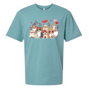 Dog Valentine Day Sueded Cloud Jersey T-Shirt