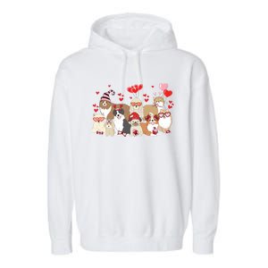 Dog Valentine Day Garment-Dyed Fleece Hoodie