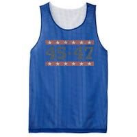 Distressed Vintage Donald Trump 2024 45 And 47 President Gift Mesh Reversible Basketball Jersey Tank