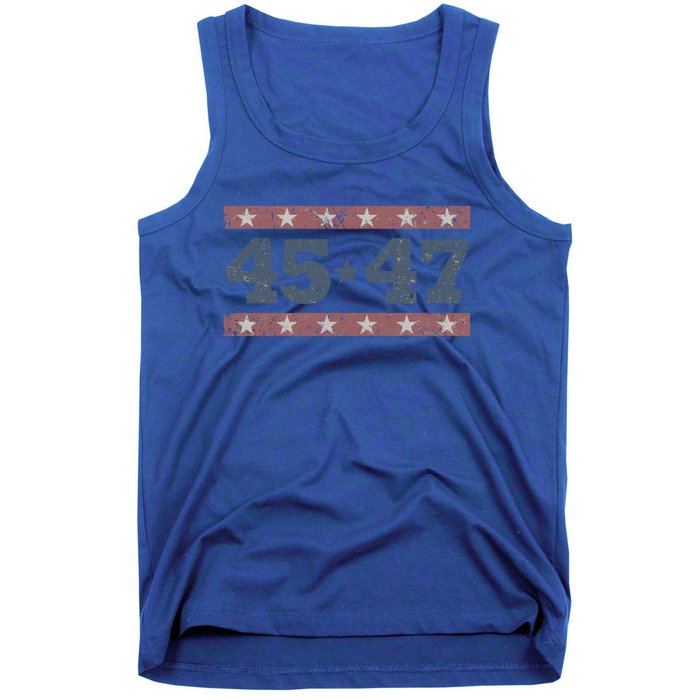 Distressed Vintage Donald Trump 2024 45 And 47 President Gift Tank Top