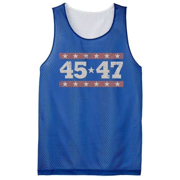 Distressed Vintage Donald Trump 2024 45 And 47 President Meaningful Gift Mesh Reversible Basketball Jersey Tank