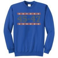 Distressed Vintage Donald Trump 2024 45 And 47 President Gift Sweatshirt