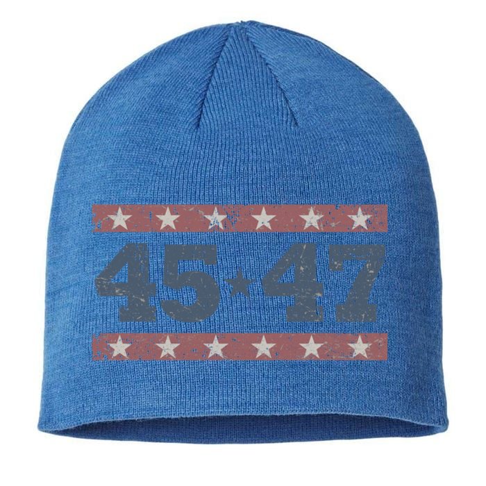 Distressed Vintage Donald Trump 2024 45 And 47 President Gift Sustainable Beanie