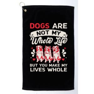 Dog Valentine Doggy Paw Valentine's Day Dog Lover Cute Gift Platinum Collection Golf Towel