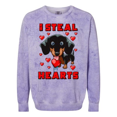 Dachshund Valentines Day Cool Gift Dog Gift Meaningful Gift Colorblast Crewneck Sweatshirt