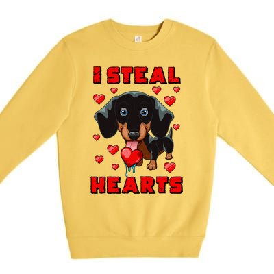 Dachshund Valentines Day Cool Gift Dog Gift Meaningful Gift Premium Crewneck Sweatshirt