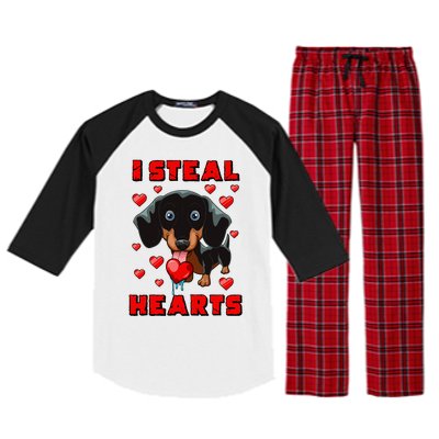 Dachshund Valentines Day Cool Gift Dog Gift Meaningful Gift Raglan Sleeve Pajama Set