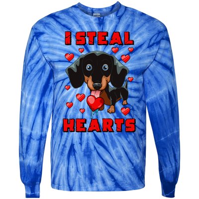 Dachshund Valentines Day Cool Gift Dog Gift Meaningful Gift Tie-Dye Long Sleeve Shirt