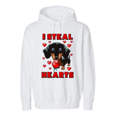 Dachshund Valentines Day Cool Gift Dog Gift Meaningful Gift Garment-Dyed Fleece Hoodie