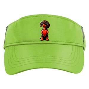 Dachshund ValentineS Day Cute Funny Doxie For Dog Lovers Gift Adult Drive Performance Visor