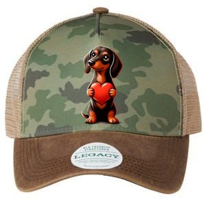 Dachshund ValentineS Day Cute Funny Doxie For Dog Lovers Gift Legacy Tie Dye Trucker Hat