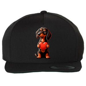 Dachshund ValentineS Day Cute Funny Doxie For Dog Lovers Gift Wool Snapback Cap