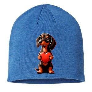 Dachshund ValentineS Day Cute Funny Doxie For Dog Lovers Gift Sustainable Beanie