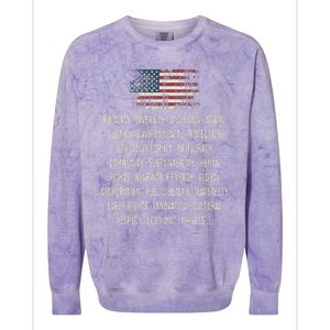 Democrats Values Equality Diversity Education Colorblast Crewneck Sweatshirt