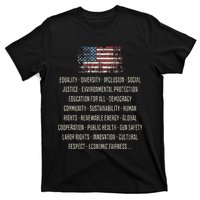 Democrats Values Equality Diversity Education T-Shirt