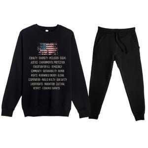 Democrats Values Equality Diversity Education Premium Crewneck Sweatsuit Set