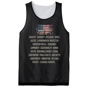 Democrats Values Equality Diversity Education Mesh Reversible Basketball Jersey Tank