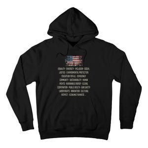 Democrats Values Equality Diversity Education Tall Hoodie